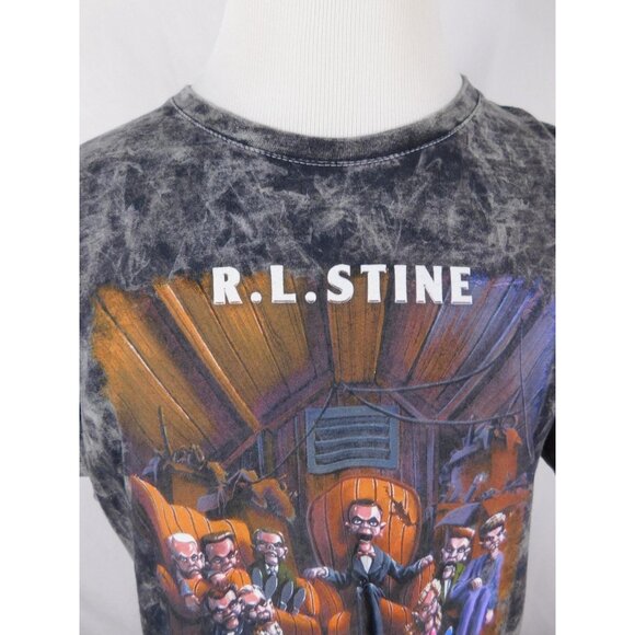 Goosebumps Shirt Mens Large Black Gray Acid Wash R.L. Stine Slappy Graphic Tee - Picture 2 of 10